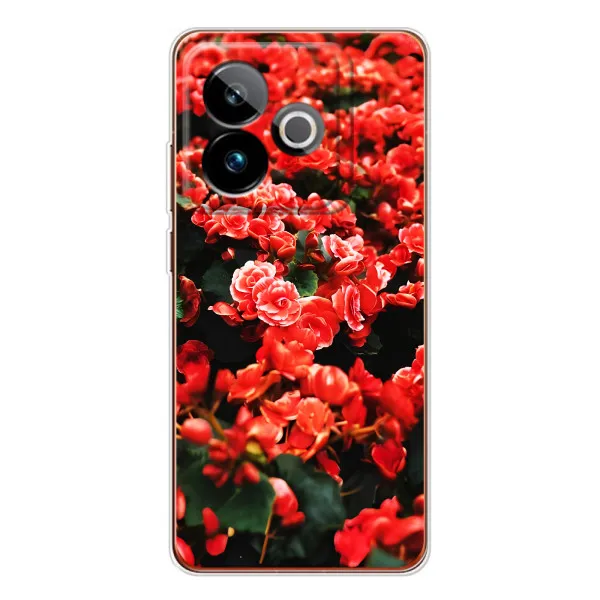 Чехол с принтом «Цветы красные» для Realme GT 7