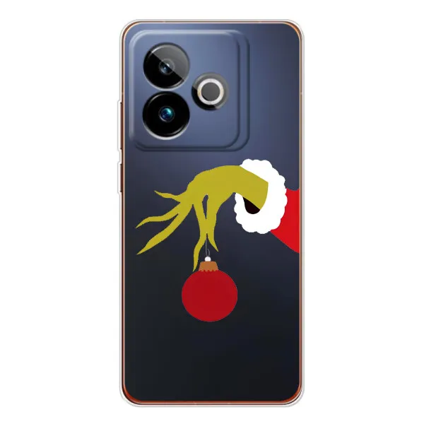 Чехол с принтом «Гринч с игрушкой» для Realme GT 7 Чехол с принтом «Гринч с игрушкой» для Realme GT 7