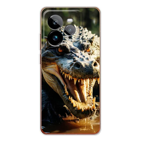 Чехол с принтом «Опасный крокодил» для Realme GT 7Pro Чехол с принтом «Опасный крокодил» для Realme GT 7Pro