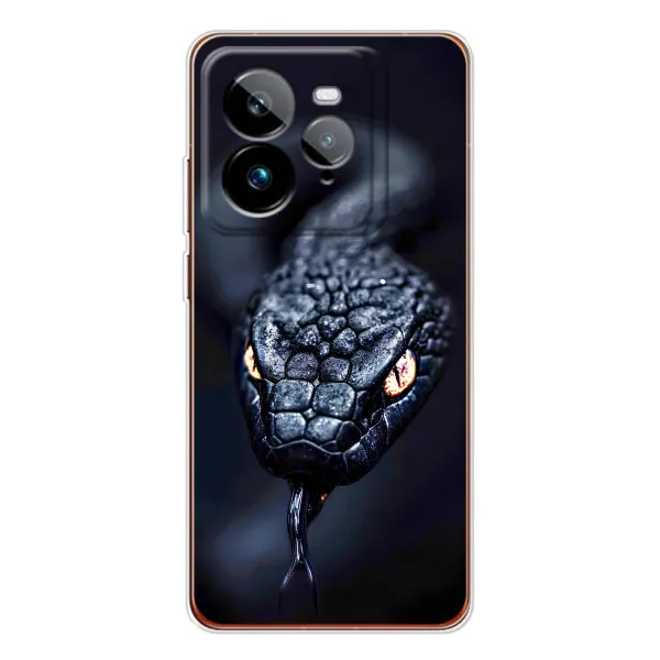 Чехол с принтом «Черная змея» для Realme GT 7Pro Чехол с принтом «Черная змея» для Realme GT 7Pro