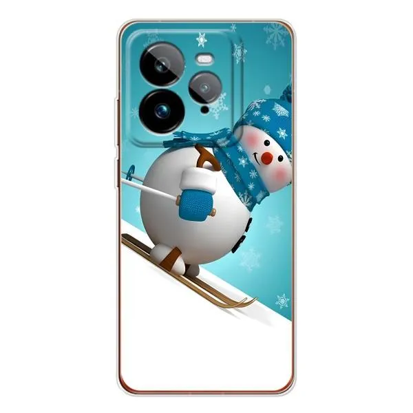 Чехол с принтом «Снеговик на лыжах» для Realme GT 7Pro