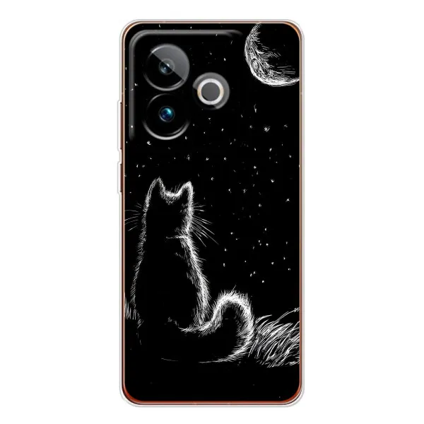 Чехол с принтом «Котик и луна» для Realme GT 7T