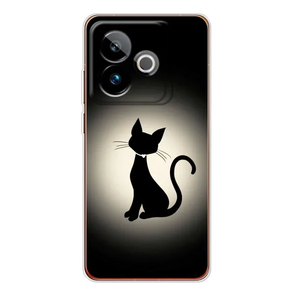 Чехол с принтом «Силуэт котика» для Realme GT 7T