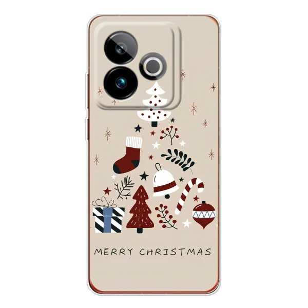 Чехол с принтом «Merry Christmas» для Realme GT 7T Чехол с принтом «Merry Christmas» для Realme GT 7T