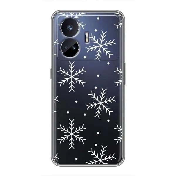 Чехол с принтом «Белые снежинки» для Realme GT Neo 5