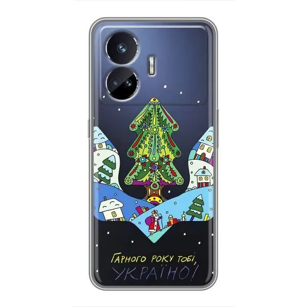 Чехол с принтом «Рождественский герб» для Realme GT Neo 5