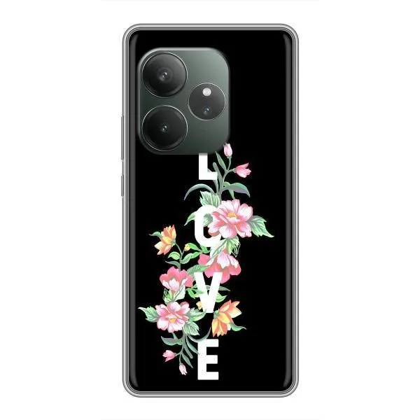 Чехол с принтом «Цветы LOVE» для Realme GT Neo 6 SE