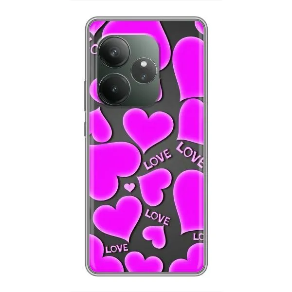 Чехол с принтом «Pink hearts» для Realme GT Neo 6 SE
