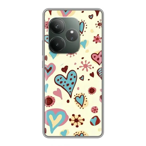 Чехол с принтом «Сердечки» для Realme GT Neo 6 SE