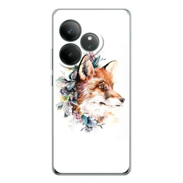 Чехол с принтом «Лисичка в цветочках» для Realme GT Neo 6