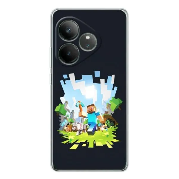 Чехол с принтом «персонажи Minecraft» для Realme GT Neo 6