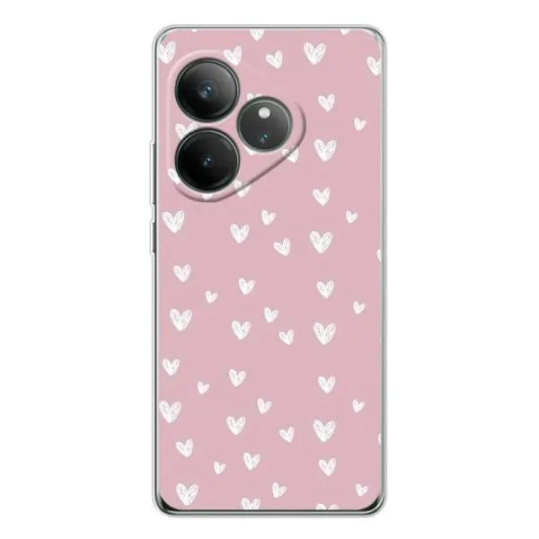 Чехол с принтом «Сердечки на розовом» для Realme GT Neo 7
