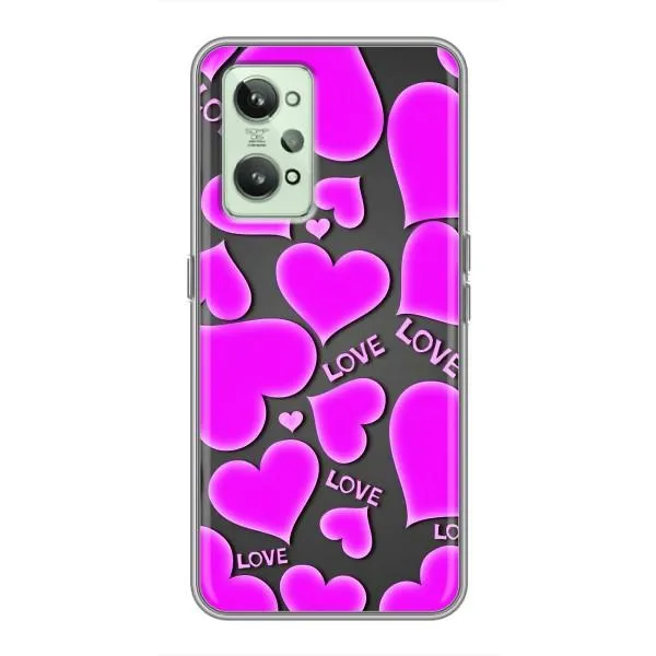 Чохол з принтом «Pink hearts» для Realme GT2 Чохол з принтом «Pink hearts» для Realme GT2