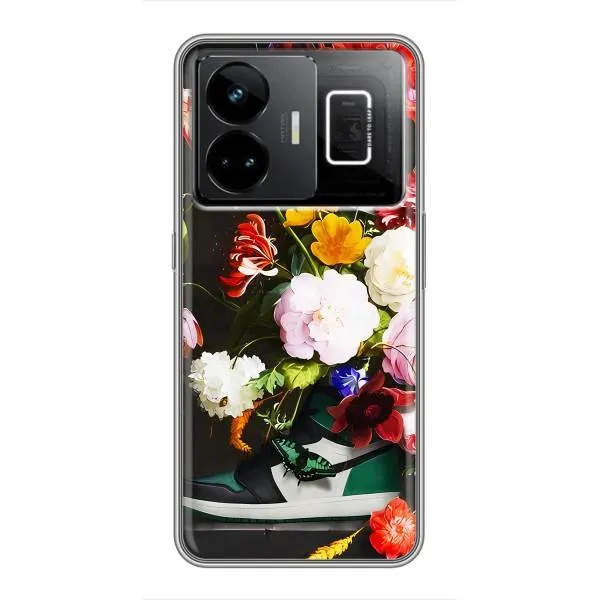 Чехол с принтом «Nike цветы» для Realme GT3 Чехол с принтом «Nike цветы» для Realme GT3