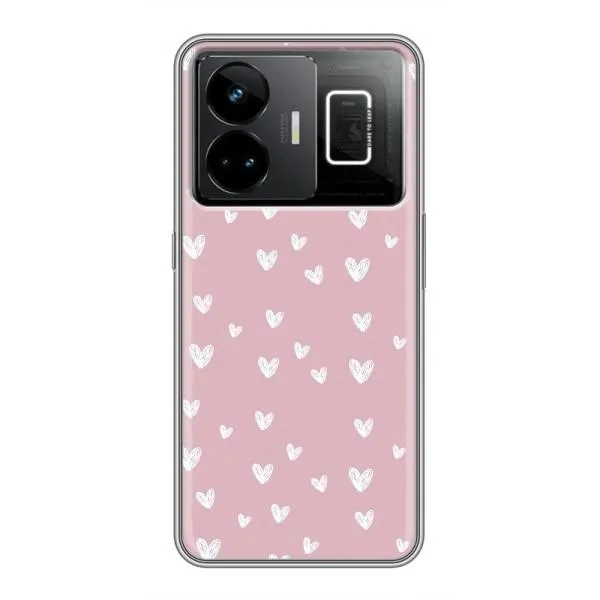 Чехол с принтом «Сердечки на розовом» для Realme GT3
