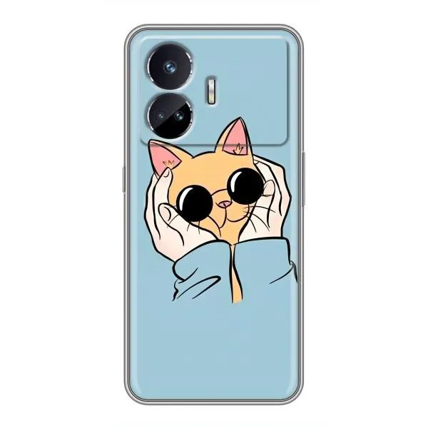 Чохол з принтом «Котик в окулярах» для Realme GT5 Чохол з принтом «Котик в окулярах» для Realme GT5