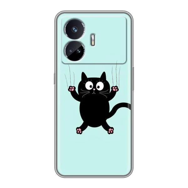 Чехол с принтом «Падающий кот» для Realme GT5