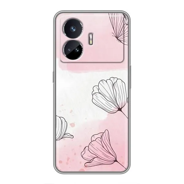 Чехол с принтом «Розовые цветы» для Realme GT5