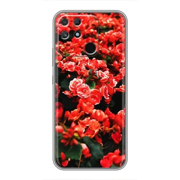 Чехол с принтом «Цветы красные» для Realme NARZO 50A Чехол с принтом «Цветы красные» для Realme NARZO 50A