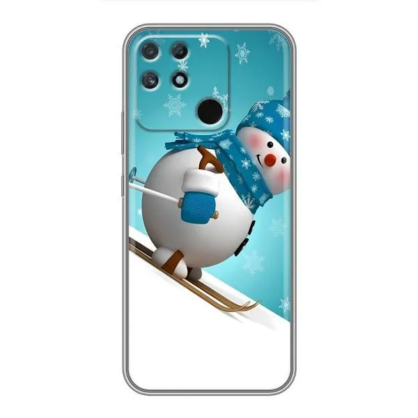 Чехол с принтом «Снеговик на лыжах» для Realme NARZO 50A Чехол с принтом «Снеговик на лыжах» для Realme NARZO 50A