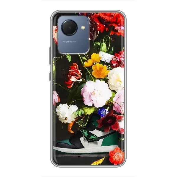 Чехол с принтом «Nike цветы» для Realme NARZO 50i Prime
