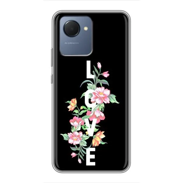 Чехол с принтом «Цветы LOVE» для Realme NARZO 50i Prime