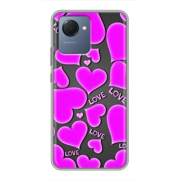 Чехол с принтом «Pink hearts» для Realme NARZO 50i Prime