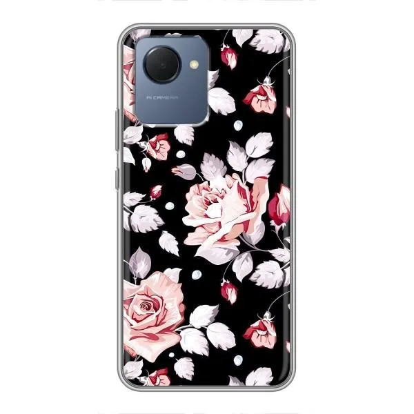 Чехол с принтом «Цветочки на черном» для Realme NARZO 50i Prime