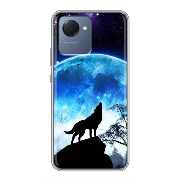 Чехол с принтом «Волк на луну» для Realme NARZO 50i Prime