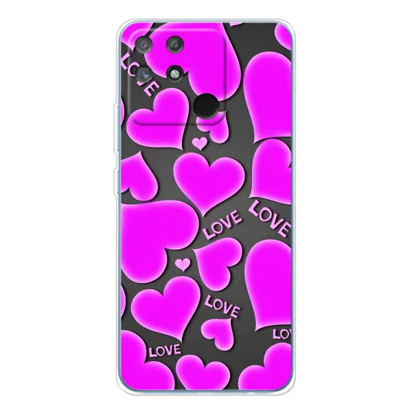 Чехол с принтом «Pink hearts» для Realme NARZO 80 Lite 4G