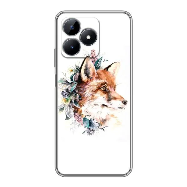 Чехол с принтом «Лисичка в цветочках» для Realme Note 50