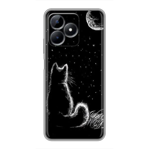 Чехол с принтом «Котик и луна» для Realme Note 50