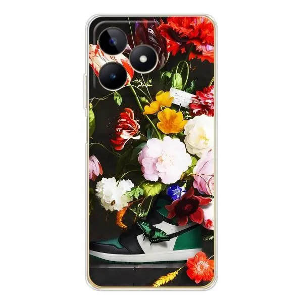 Чохол з принтом «Nike цветы» для Realme Note 60