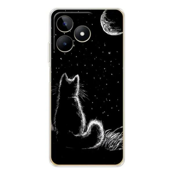 Чохол з принтом «Котик і місяць» для Realme Note 60