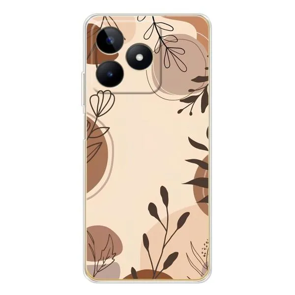 Чохол з принтом «Коричневі квіти» для Realme Note 60 Чохол з принтом «Коричневі квіти» для Realme Note 60