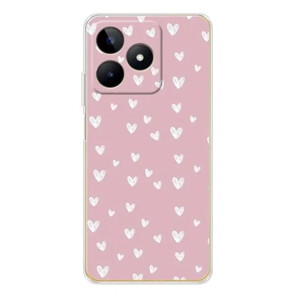 Чохол з принтом «Сердечки на рожевому» для Realme Note 60 Чохол з принтом «Сердечки на рожевому» для Realme Note 60