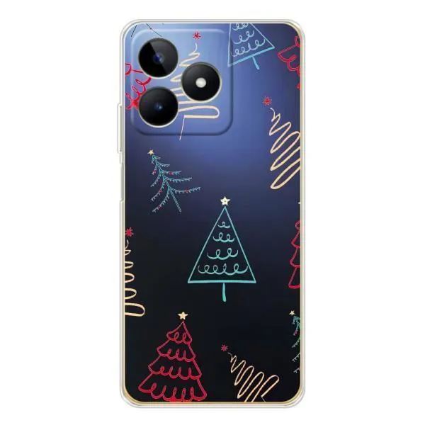 Чохол з принтом «Різдвяні ялинки» для Realme Note 60