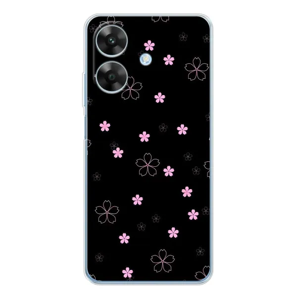 Чехол с принтом «Розовые цветы на черном» для Realme Note 60x