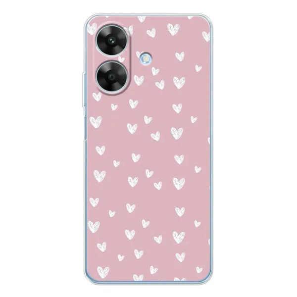 Чехол с принтом «Сердечки на розовом» для Realme Note 60x