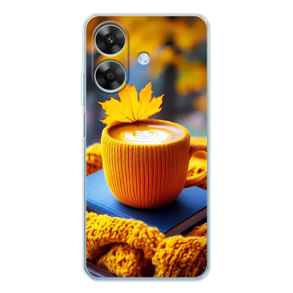 Чехол с принтом «Кофе на желтом пледе» для Realme Note 60x