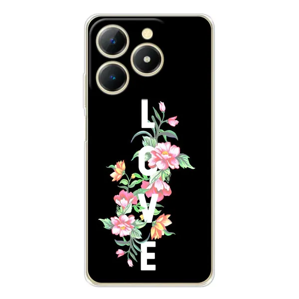 Чохол з принтом «Квіти LOVE» для Realme Note 70T