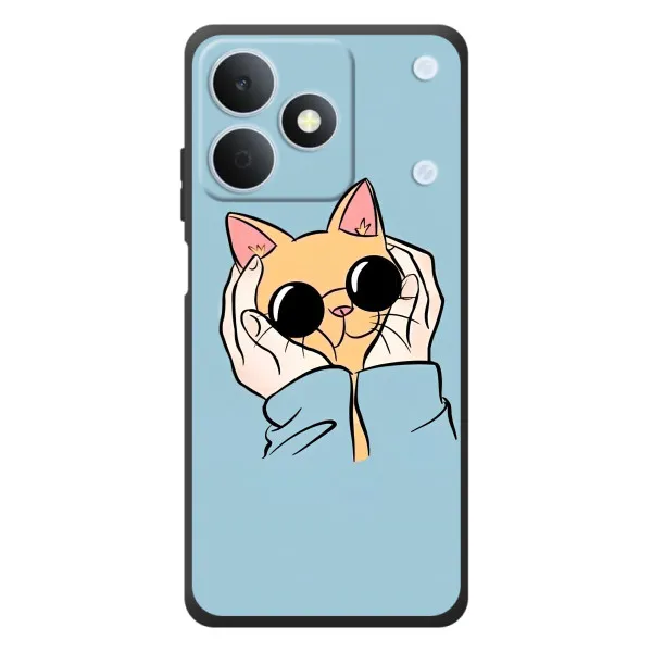 Чехол с принтом «Котик в очках» для Realme Note 80