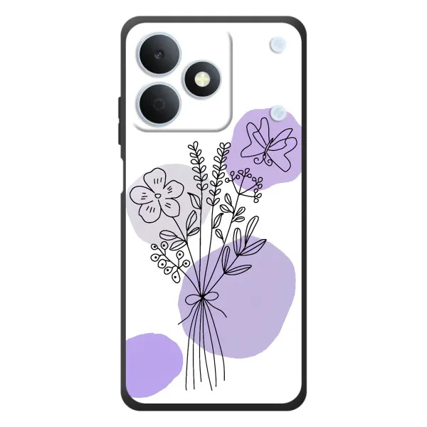 Чехол с принтом «Букет фиолетовая абстракция» для Realme Note 80