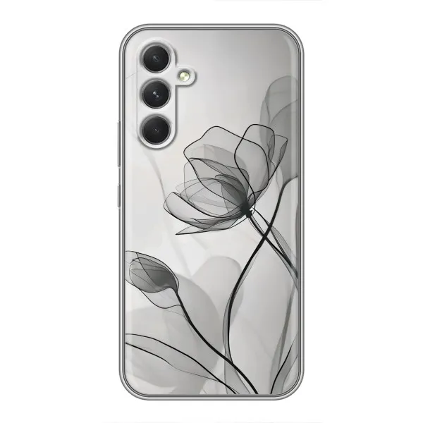 Чехол с принтом «Черные цветы» для Realme P4 Lite