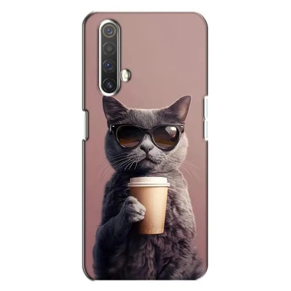 Чохол з принтом «Кіт з кавою» для Realme X3