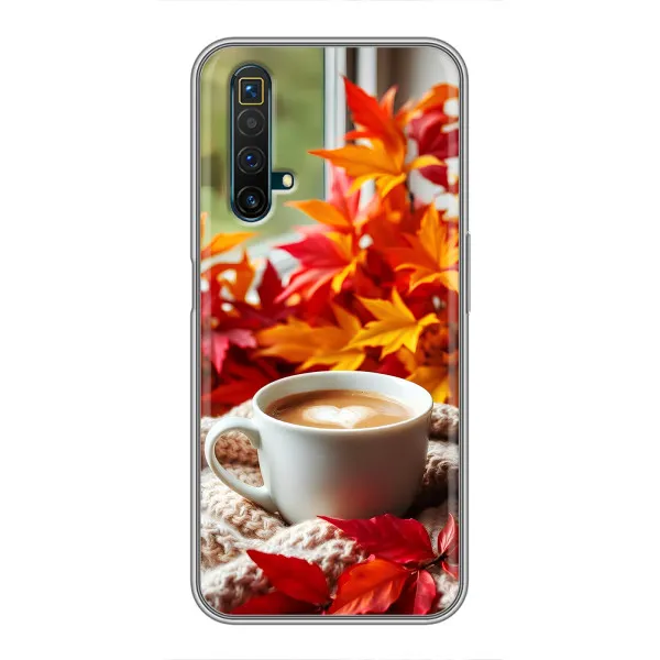 Чехол с принтом «Кофе и листья» для Realme X50