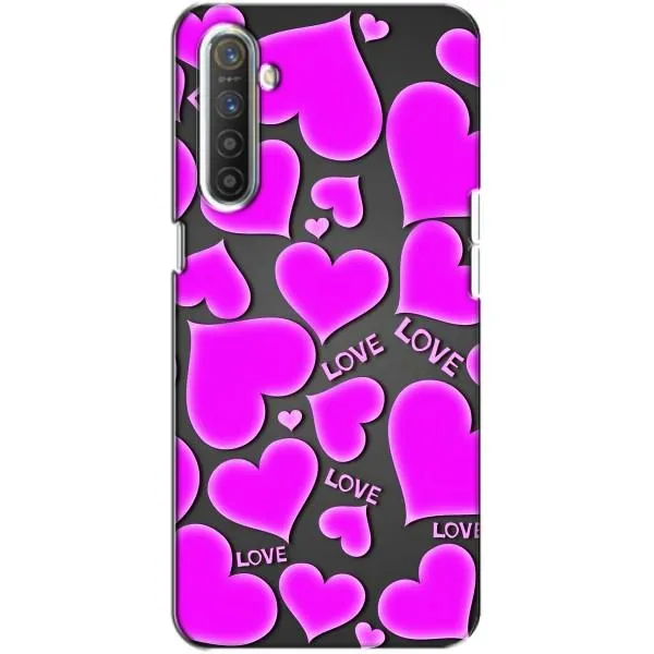 Чехол с принтом «Pink hearts» для Realme XT