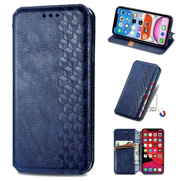Кожаный чехол-книжка GETMAN Cubic (PU) для Xiaomi Redmi 10C — Синий — фото 3 Кожаный чехол-книжка GETMAN Cubic (PU) для Xiaomi Redmi 10C — Синий — фото 3