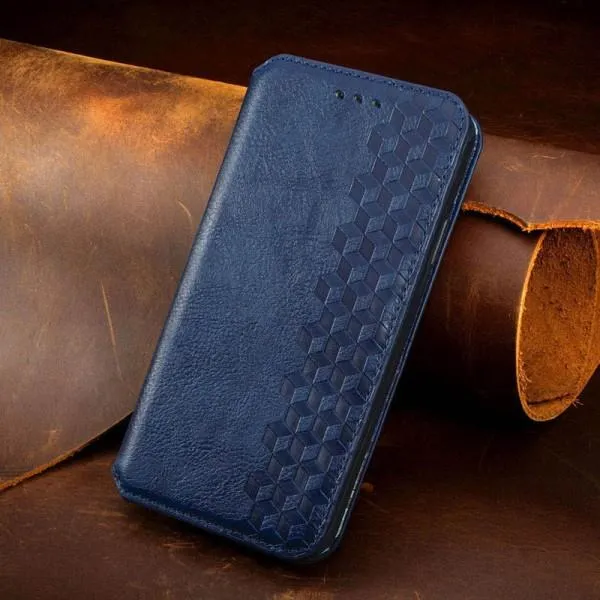 Кожаный чехол-книжка GETMAN Cubic (PU) для Xiaomi Redmi 10C — Синий — фото 5 Кожаный чехол-книжка GETMAN Cubic (PU) для Xiaomi Redmi 10C — Синий — фото 5