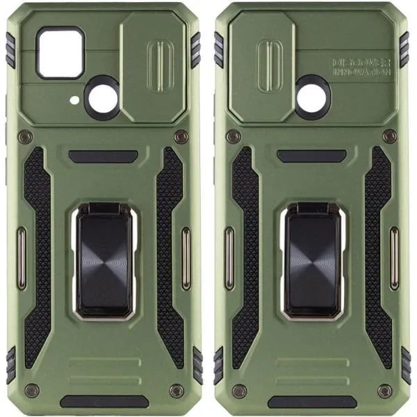 Ударопрочный чехол Camshield Army Ring для Xiaomi Redmi 10C — Оливковый — фото 1